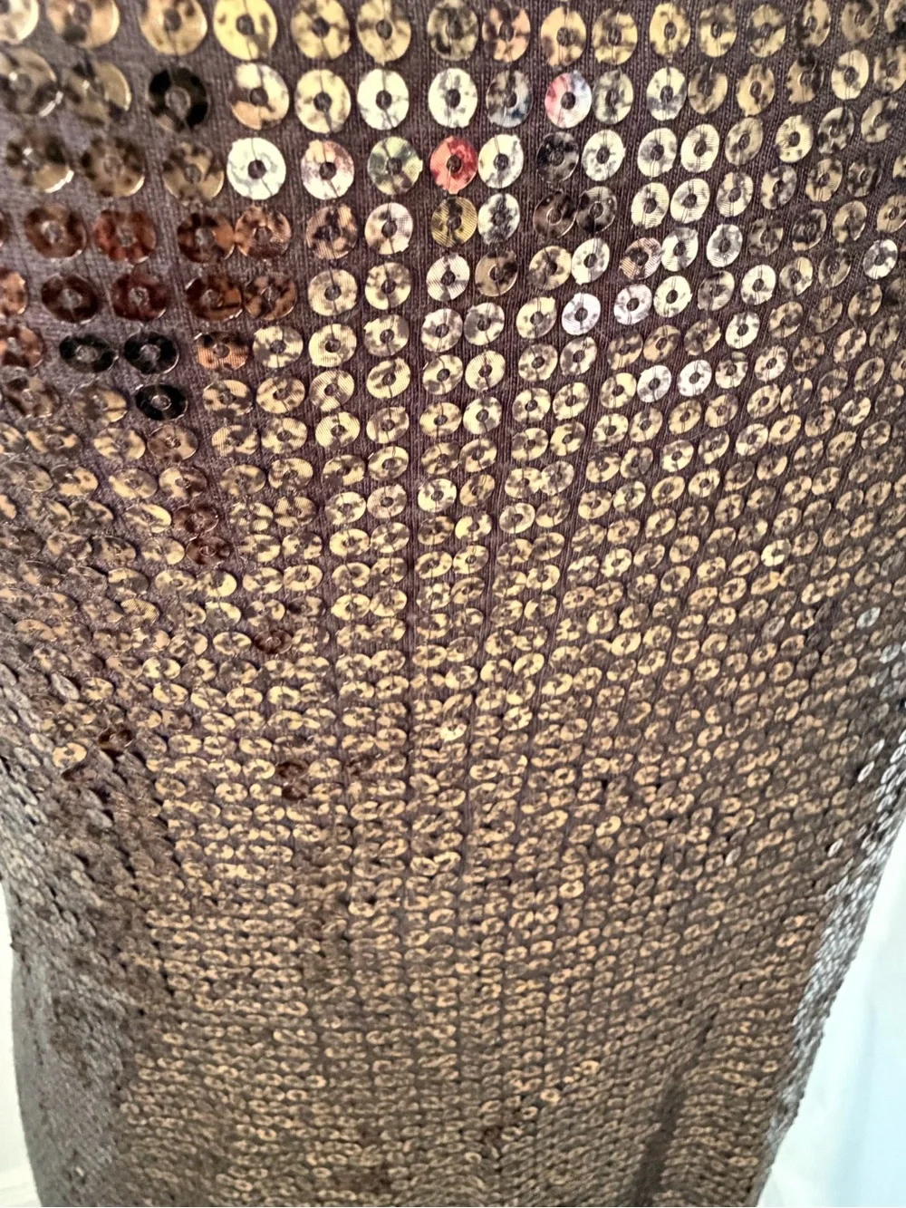 Michael Kors Brown Sequin Scoop Neck Mini Dress